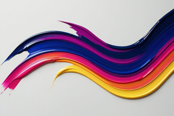 A Colorful Paint Brush Stroke