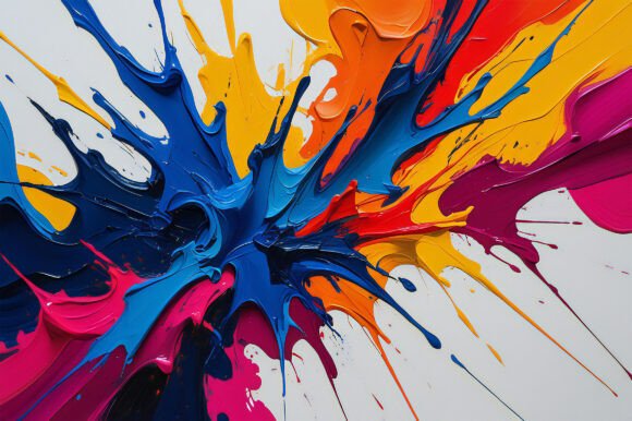 A Colorful Paint Splattered