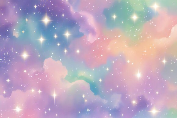 A Colorful Sky with Stars
