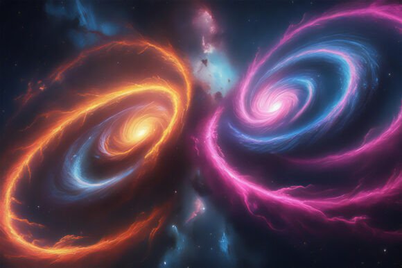 A Colorful Swirls of Light in Space