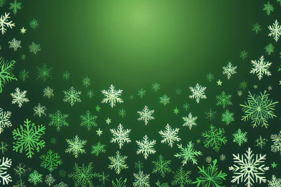 A Green Background with Snowflakes: A Versatile Design Resource