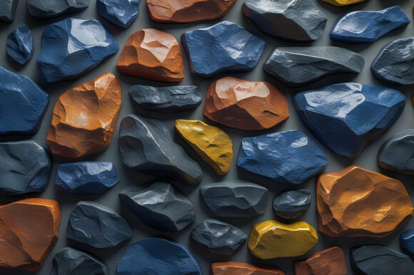 A Group of Colorful Rocks