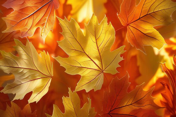 A Group of Yellow and Orange Leaves: Enhancing Creative Workflows with a Versatile Background Image
