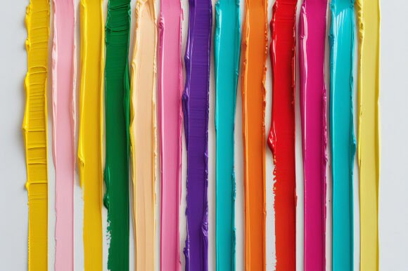 A Row of Colorful Paint