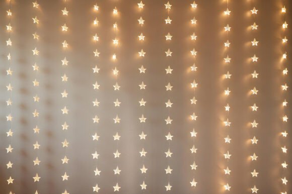 A String of Lights on a Wall: A Versatile Background for Creative Projects