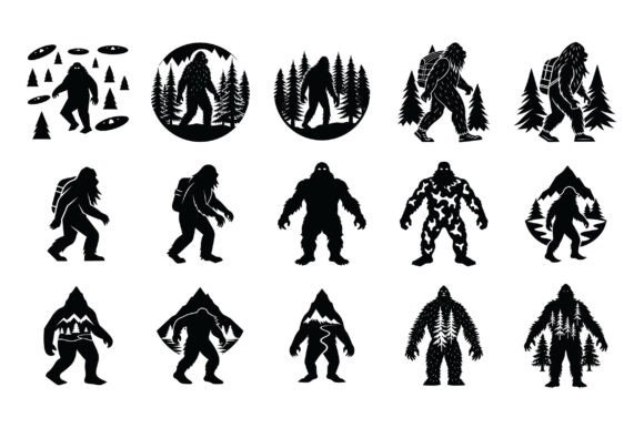 Bigfoot Silhouette Vector -Vol 2