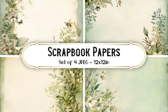 Printable Sage Green Scrapbook Papers